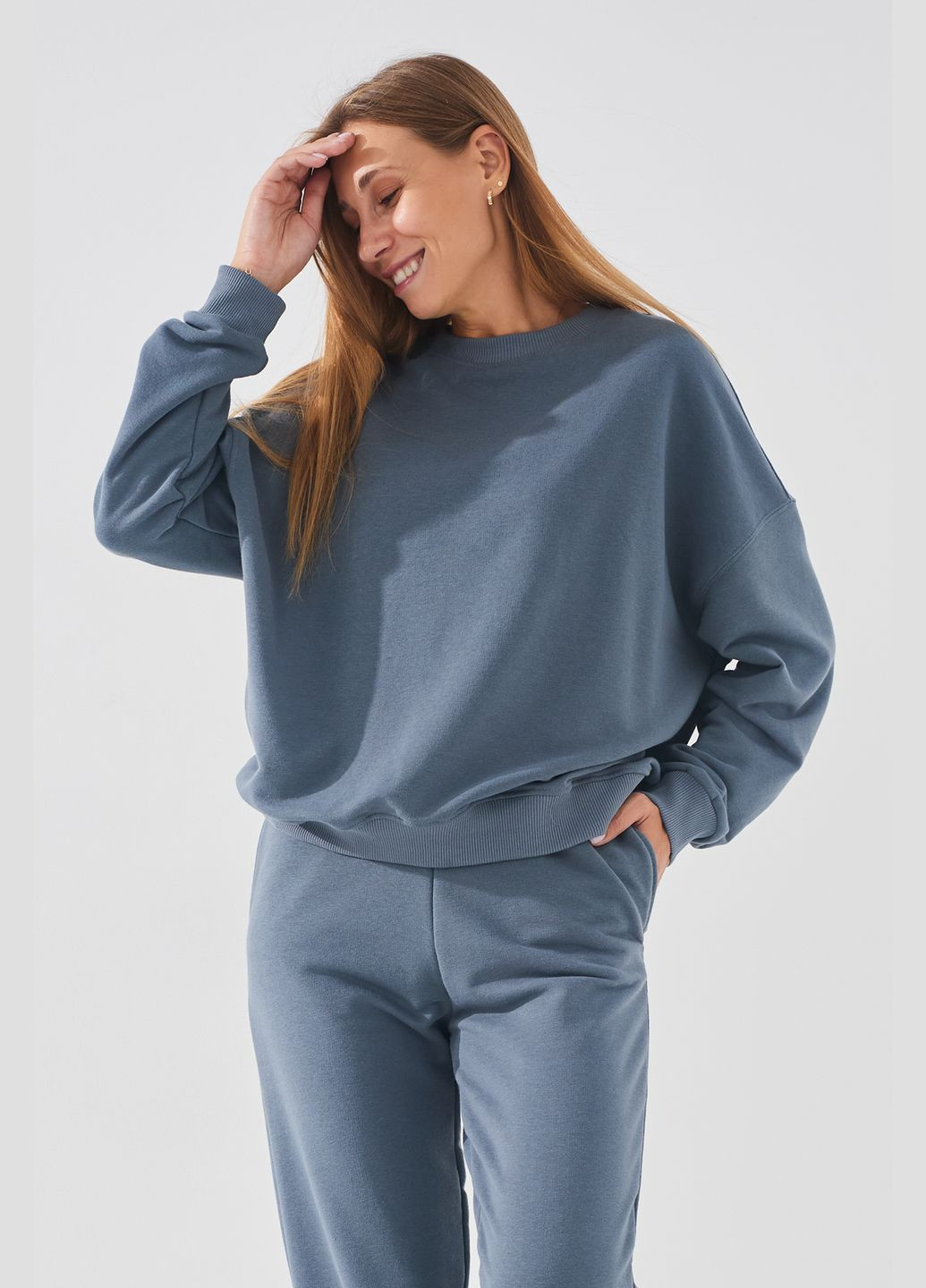 Графитовый свитшот с принтом женский onme-03 графитовый (2000990768056d) shop (2000990768056) On me (315997333)