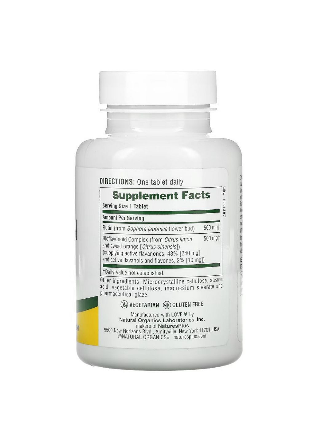 Вітаміни та мінерали BioRutin 1000 mg, 90 таблеток Natures Plus (294928379)