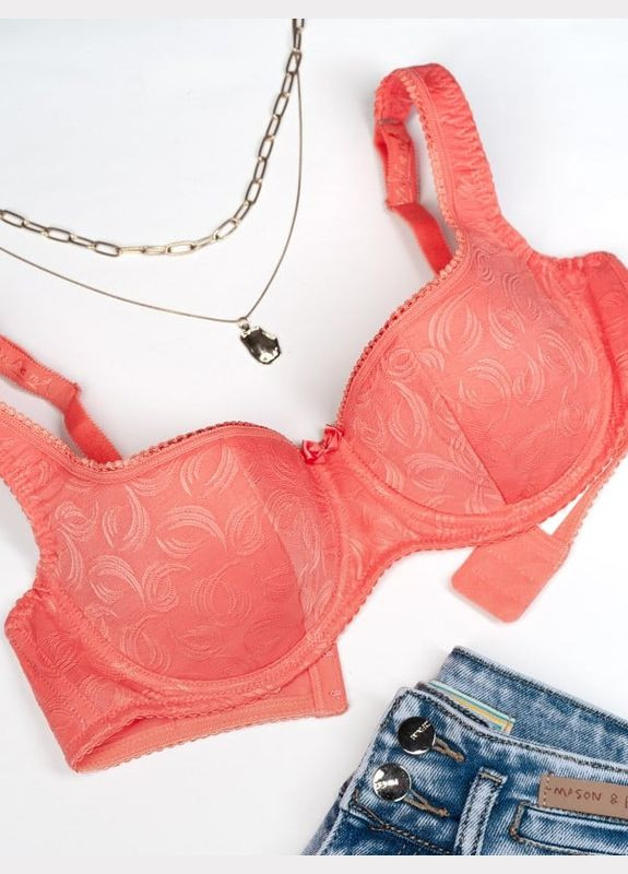 Коралловый бюстгальтер bl2-779 коралловый ISSA PLUS кружево