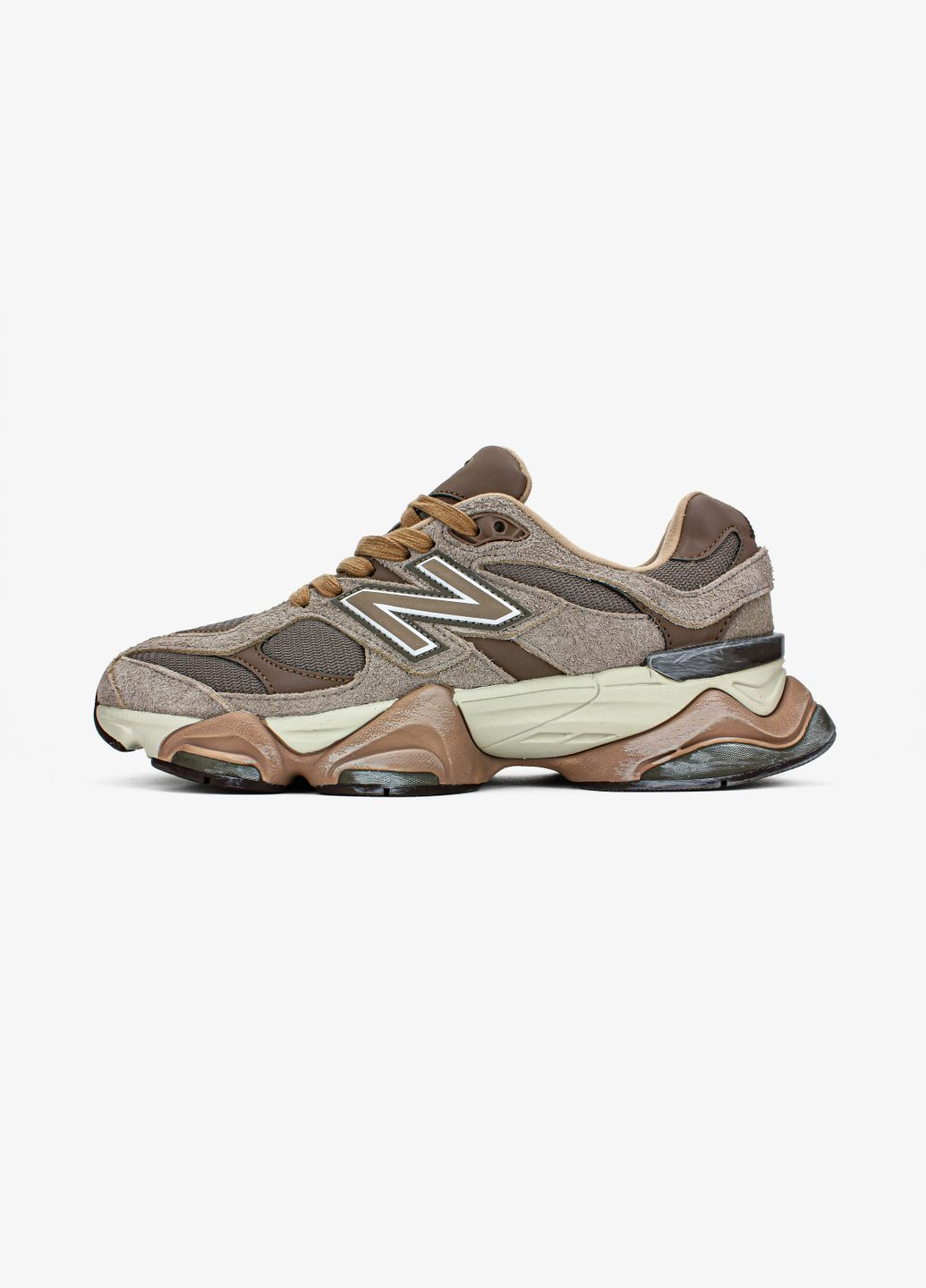 Бежевые демисезонные кроссовки мужские и женские new balance 9060 beige brown | нью беланс 9060 бежевые No Brand