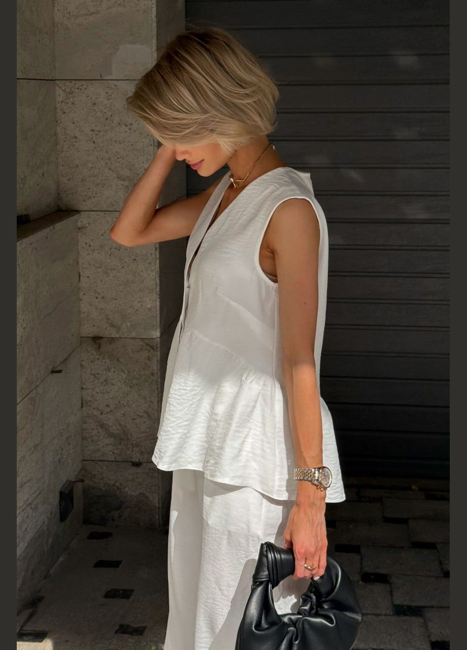 Летний костюм из льна молочного цвета Jadone Fashion (339882969)