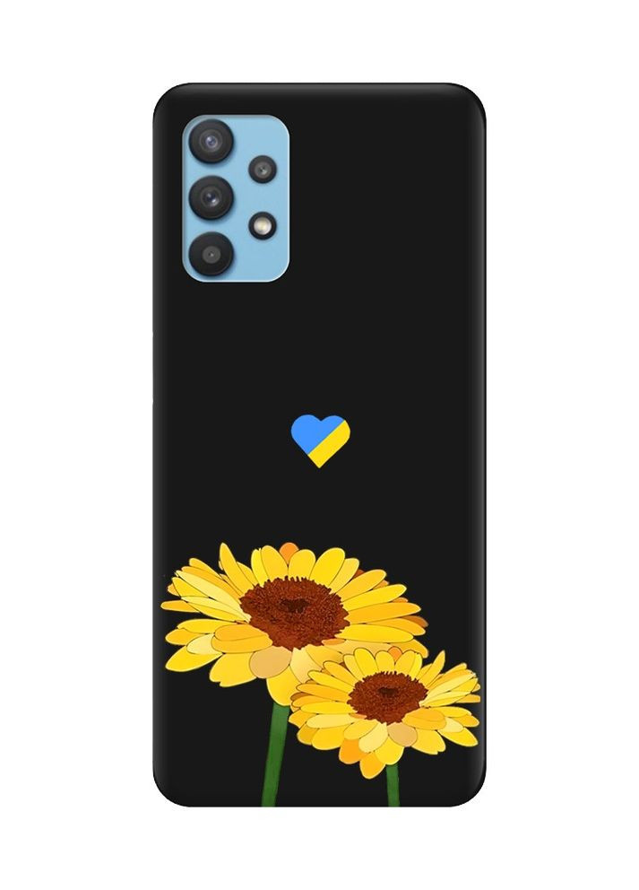Матовий чорний чохол на Samsung Galaxy A32:: Жовті квіти (принт 364) Creative (360678912)