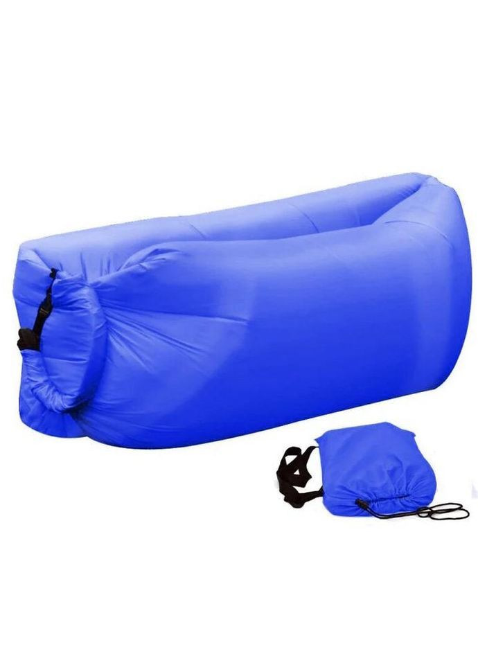 Надувной диван Lamzac (двухслойный, одноместный, 220×70×41 см, синий) No Brand - (362376116)