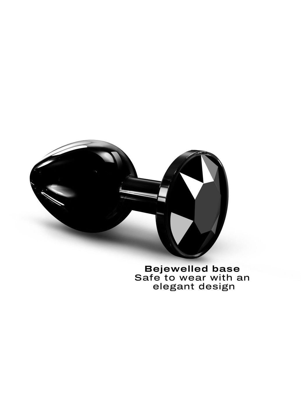 Металлическая анальная пробка с кристаллом Diamond Plug Black M Dorcel (298473414)