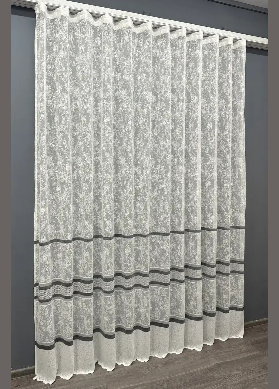 Готоваый мраморная тюль с серой полосой 300Х270 NOW BRAND (346058090)