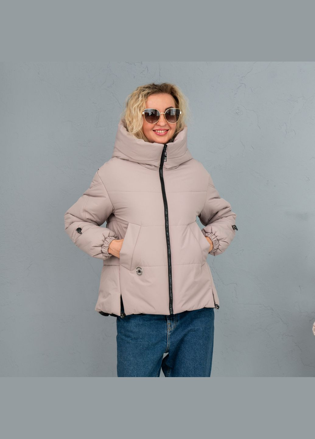 Пудрова зимня жіноча зимова куртка SK