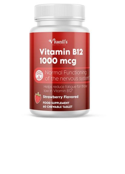 Диетическая добавка Витамин В12, 60 жевательных таблеток Vitanil's (283299823)