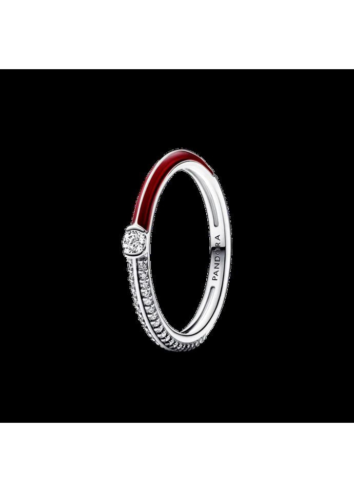 Серебряное кольцо Пандора "Паве и красная эмаль" ME 192528C01 Kabluchka (355344795)