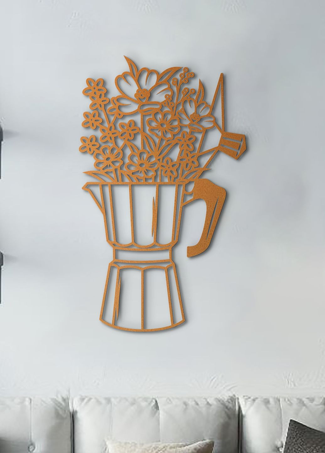 Современная картина на кухню, деревянный декор для дома "Арома кофе", оригинальный подарок 30х18 см Woodyard (292013151)