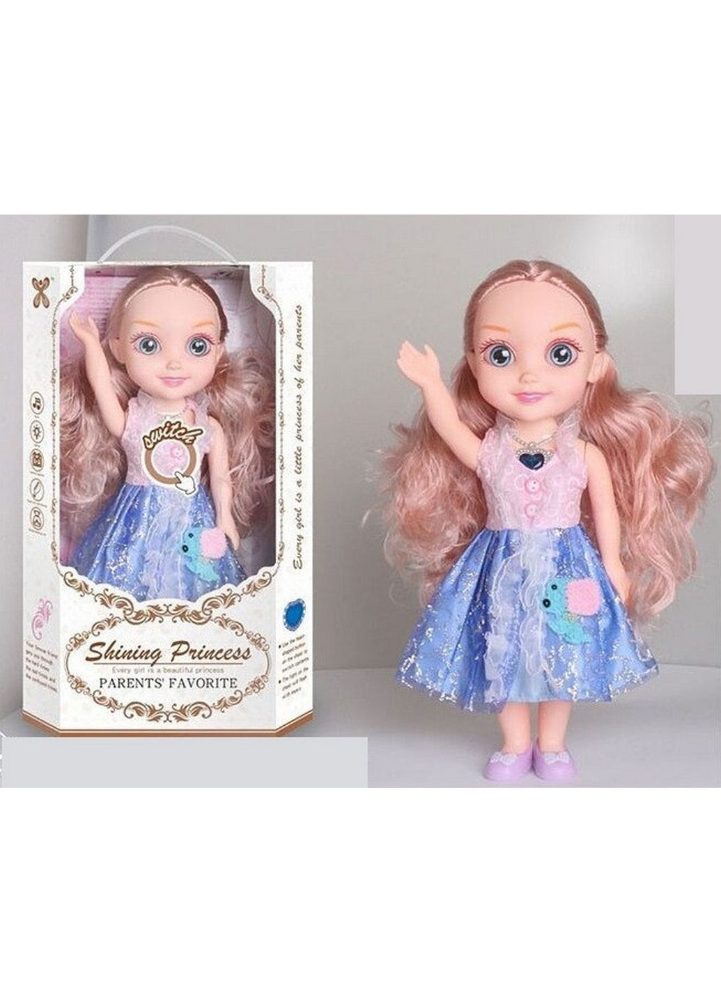 Красива лялька з довгим волоссям, звуковими та світловими ефектами. 16х6х34 см No Brand (289460620)