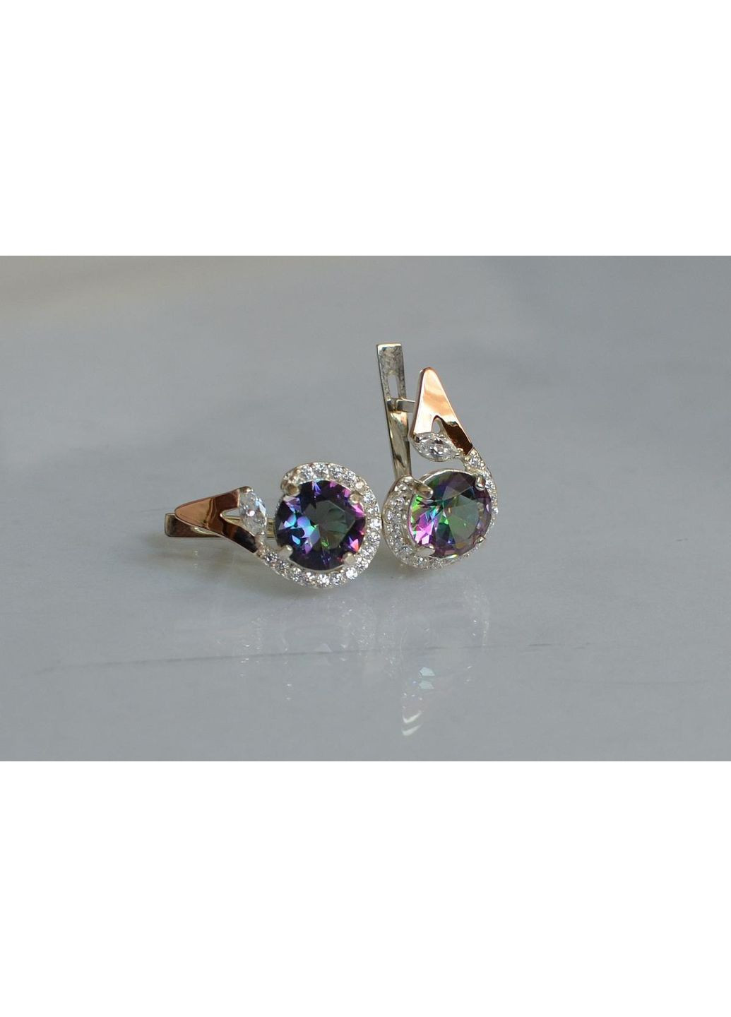 Серебряные серьги с золотыми вставками Silver Style (367112925)