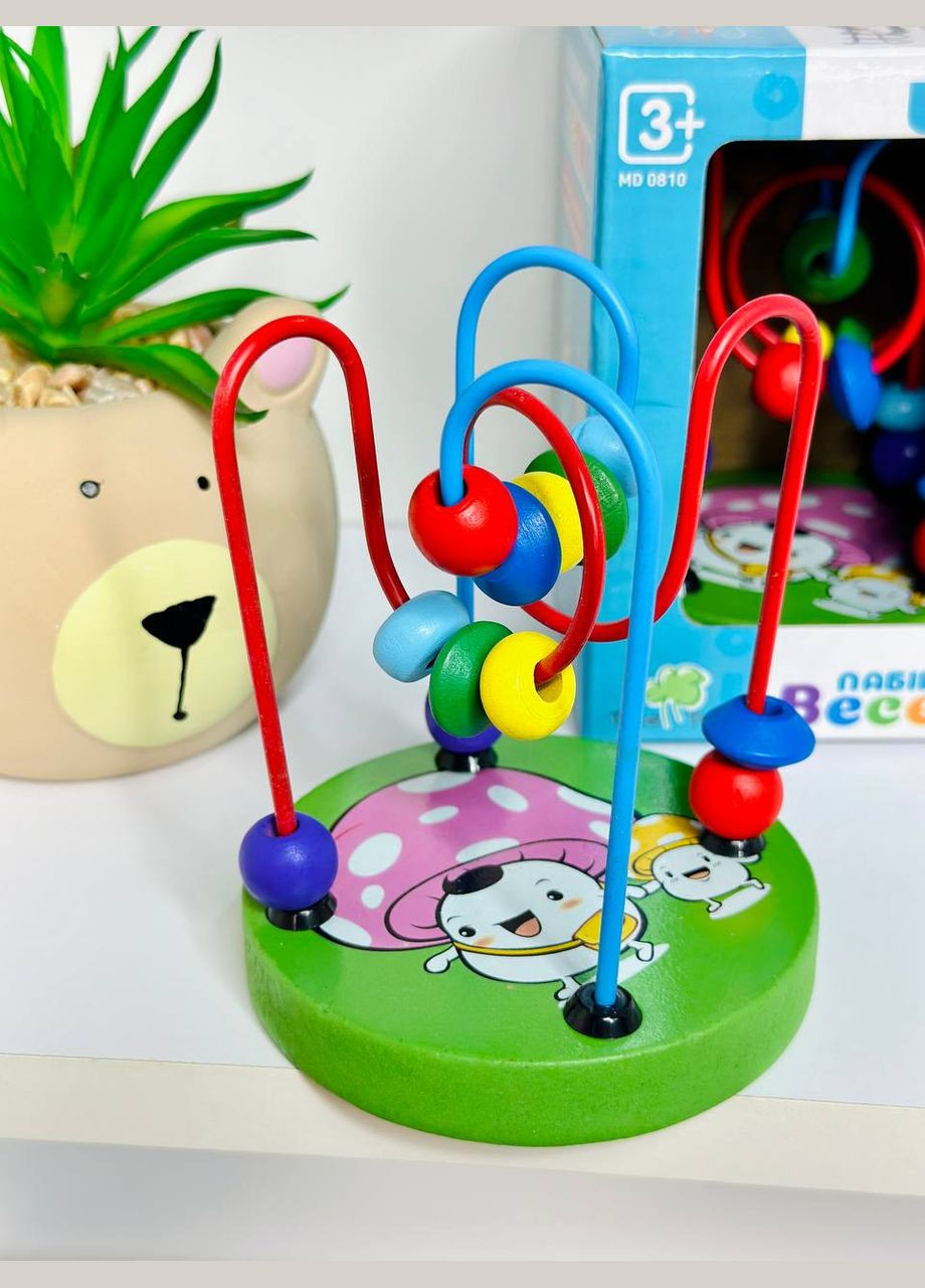 Дерев'яна іграшка пальчиковий лабiринт "Веселка" MD 0810 Грибочки Limo Toy (327215930)