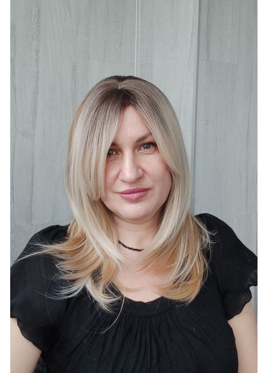 Перука білявки із затемненим корінням середньої довжини пшенична (LCI242-1) No Brand (355802346)