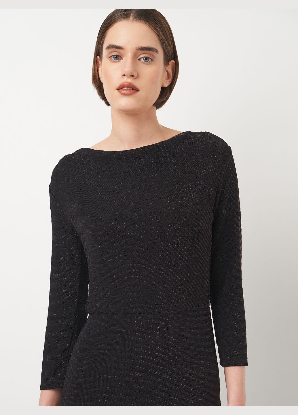 Черное кэжуал платье с блестками H&M однотонное