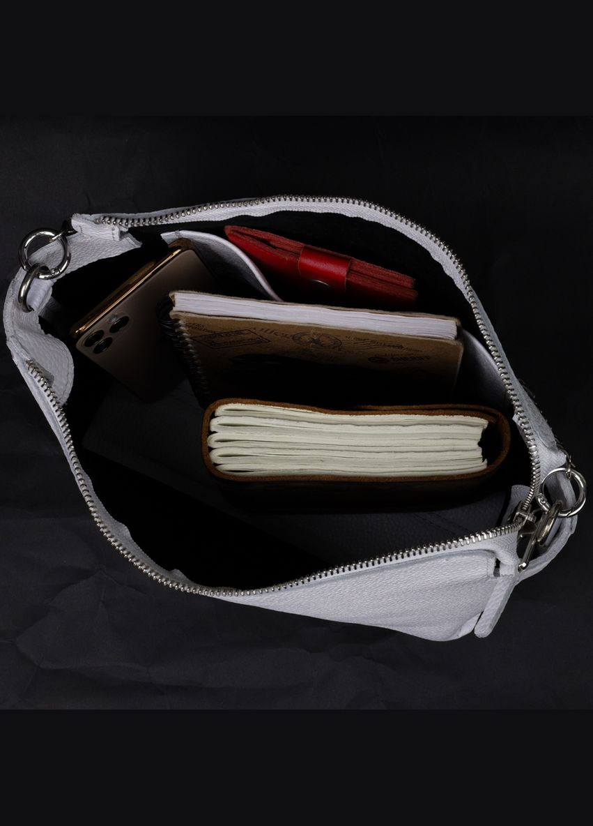 Сумка жіноча шкіряна через плече 11654 Біла Grande Pelle (302007684)