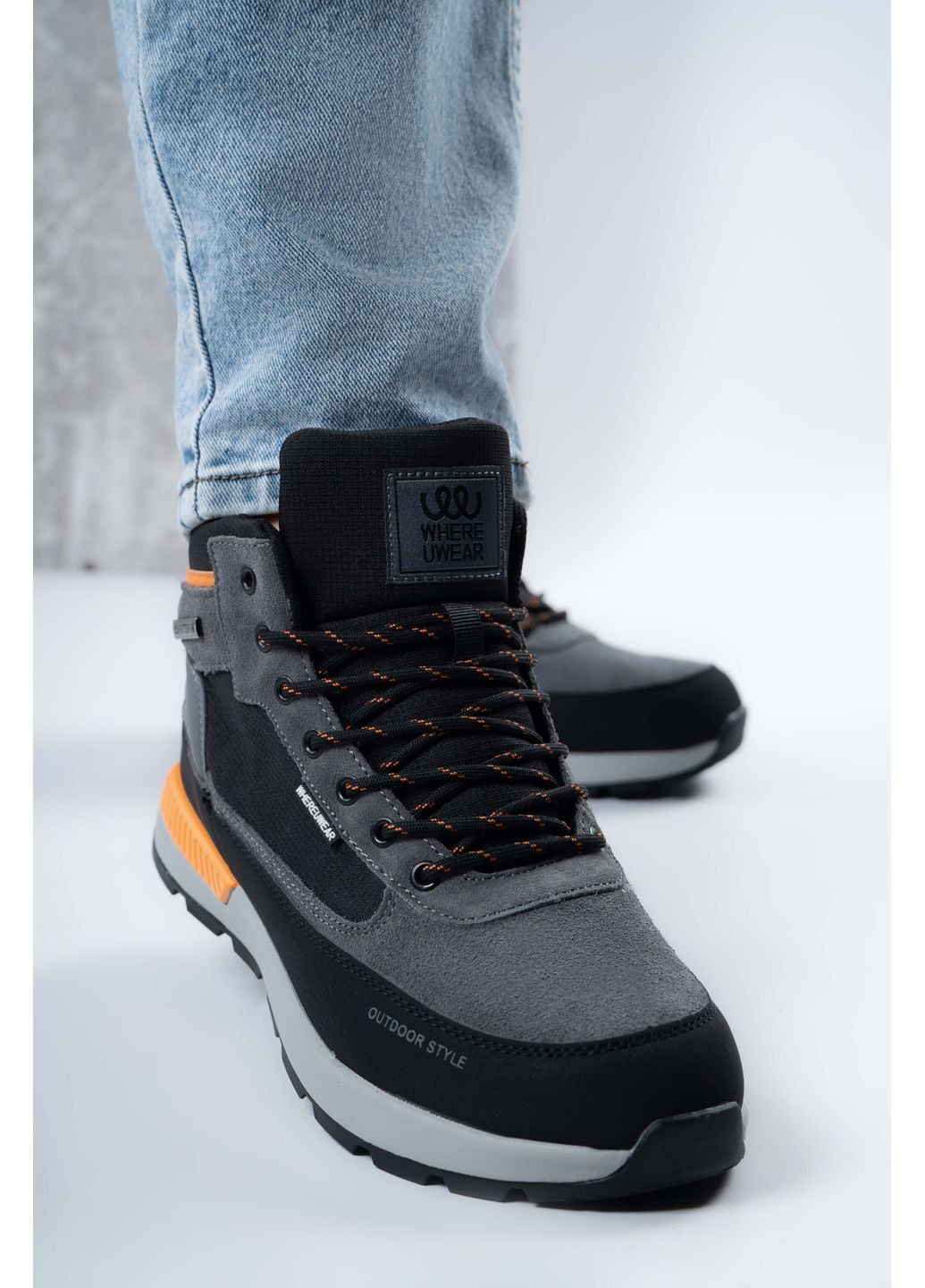 Серые зимние ботинки мужские where uweare wuw1911-grey серые 346781 Where Uwear