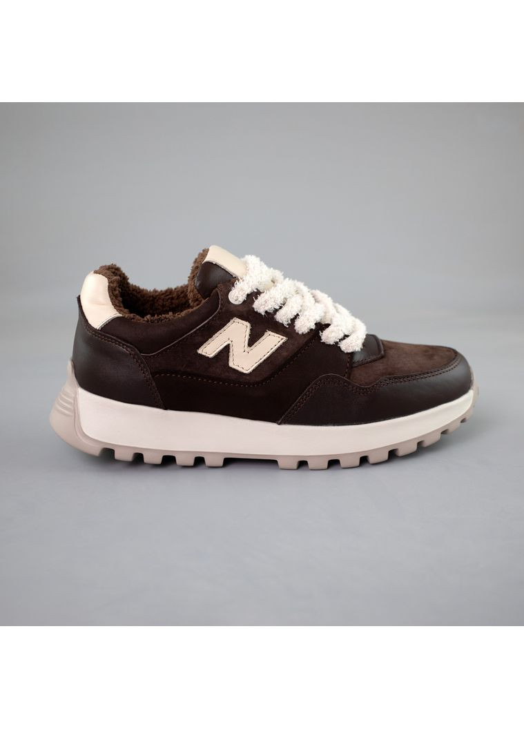 Кросівки жіночі нубук на хутрі Sav коричневі (359227053)