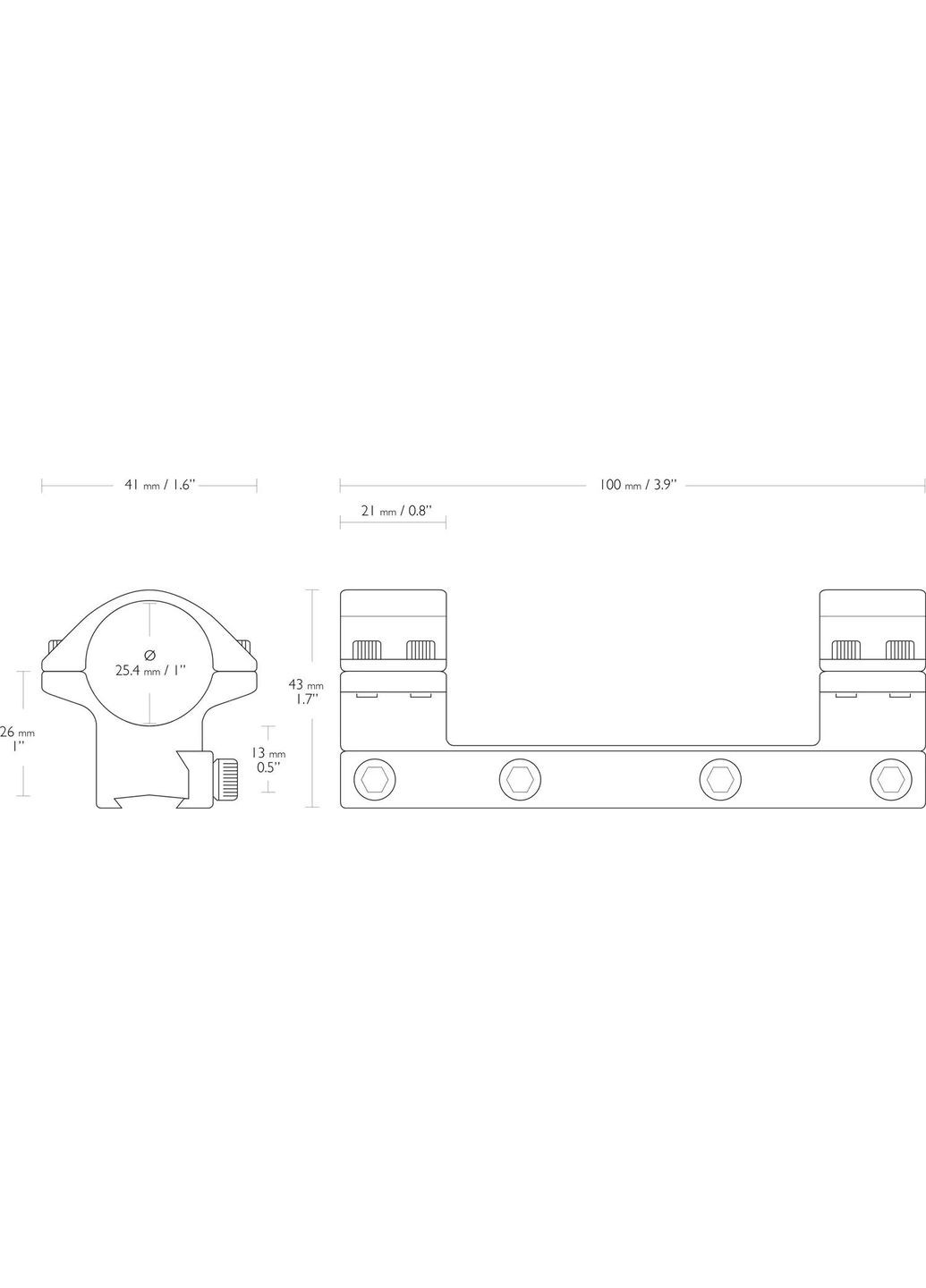 Моноблок Match Mount. d - 25,4 мм. Medium. "Ластівчин хвіст" Hawke (342058290)