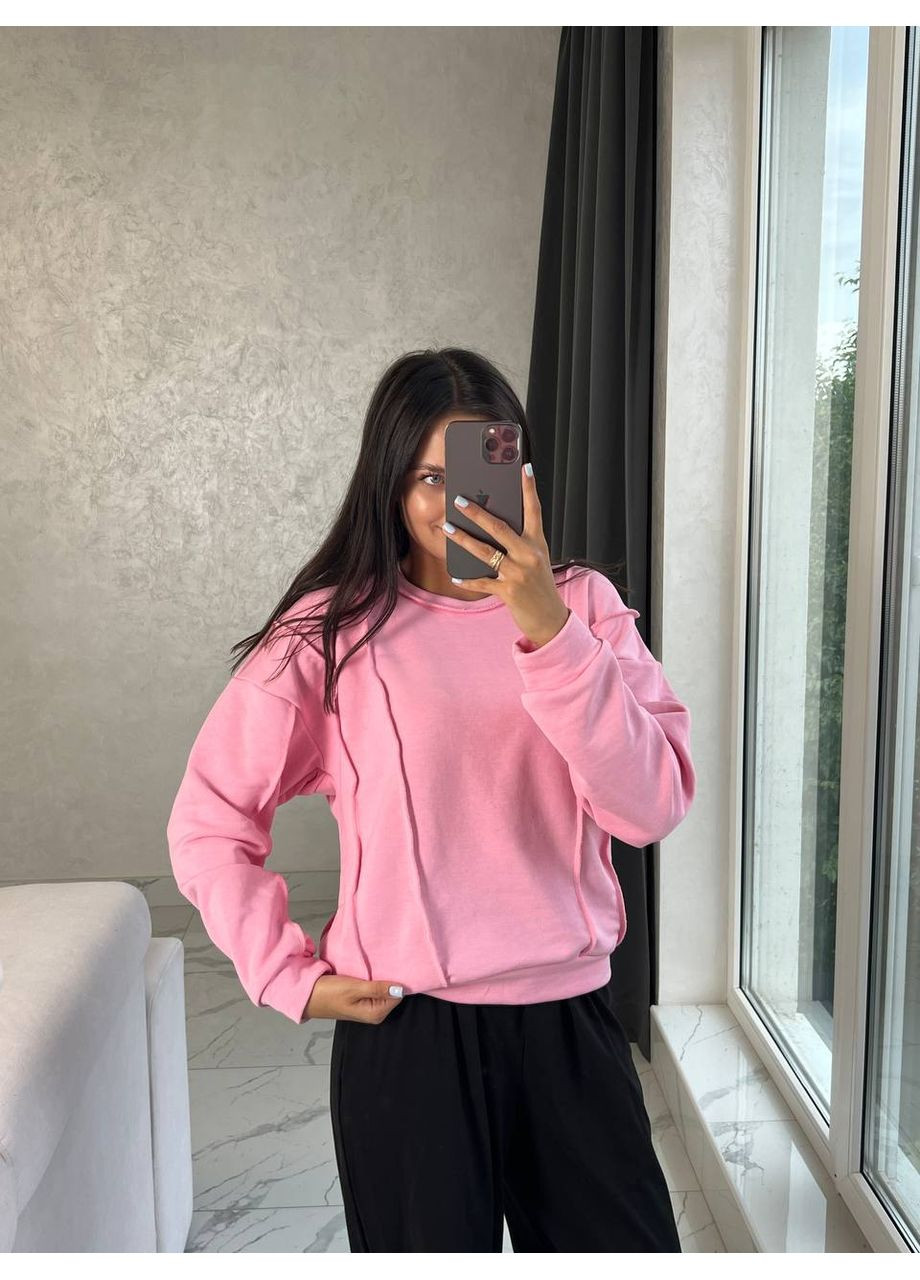 Розовый женский свитшот FINO Mode без декора (359652252)