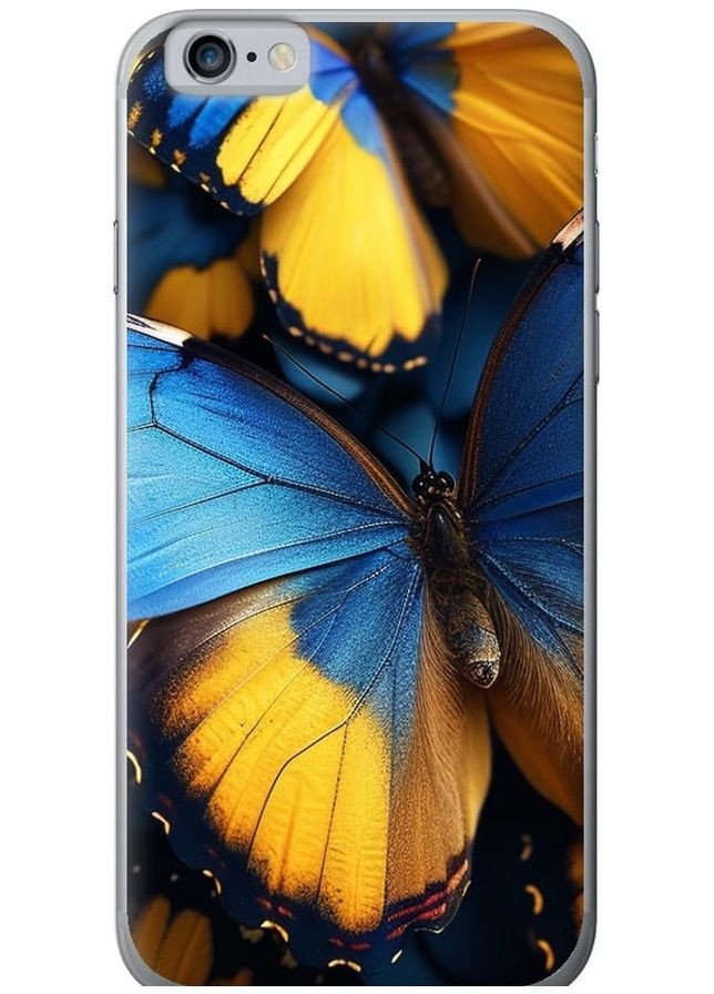 2D пластиковий чохол 'Жовто-блакитні метелики' для Endorphone Apple iPhone 6 (285701564)