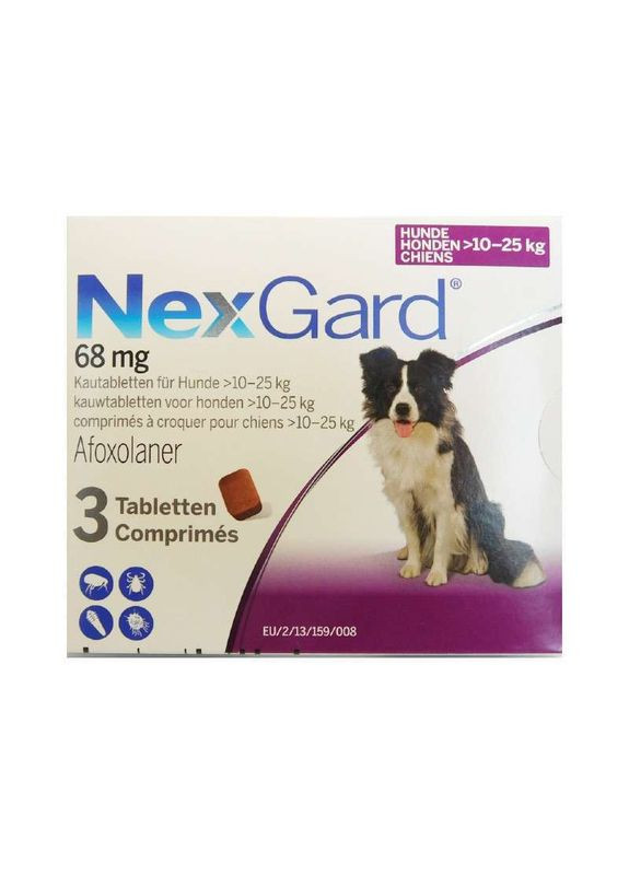 Жевательные таблетки Nexgard (Нексгард) от блох и клещей для собак весом 10-25 кг (L), (1 таблетка) Boehringer Ingelheim (282927782)