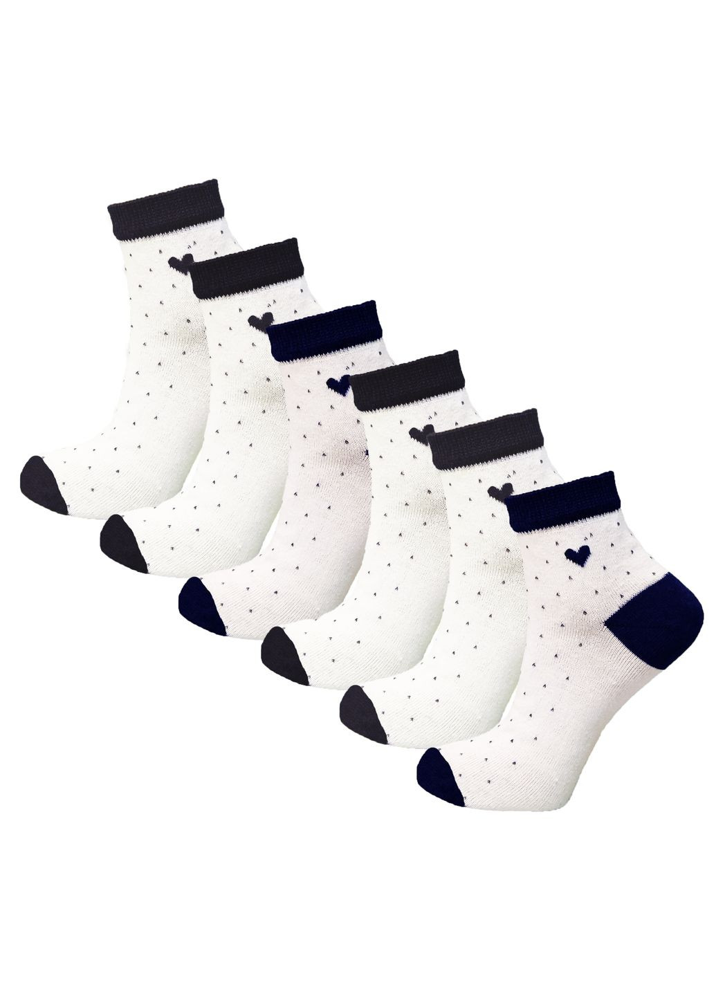 Белые носки короткие 6 пар житомир ws 219/6 р.36-40 XTeam сердечки (352503900)