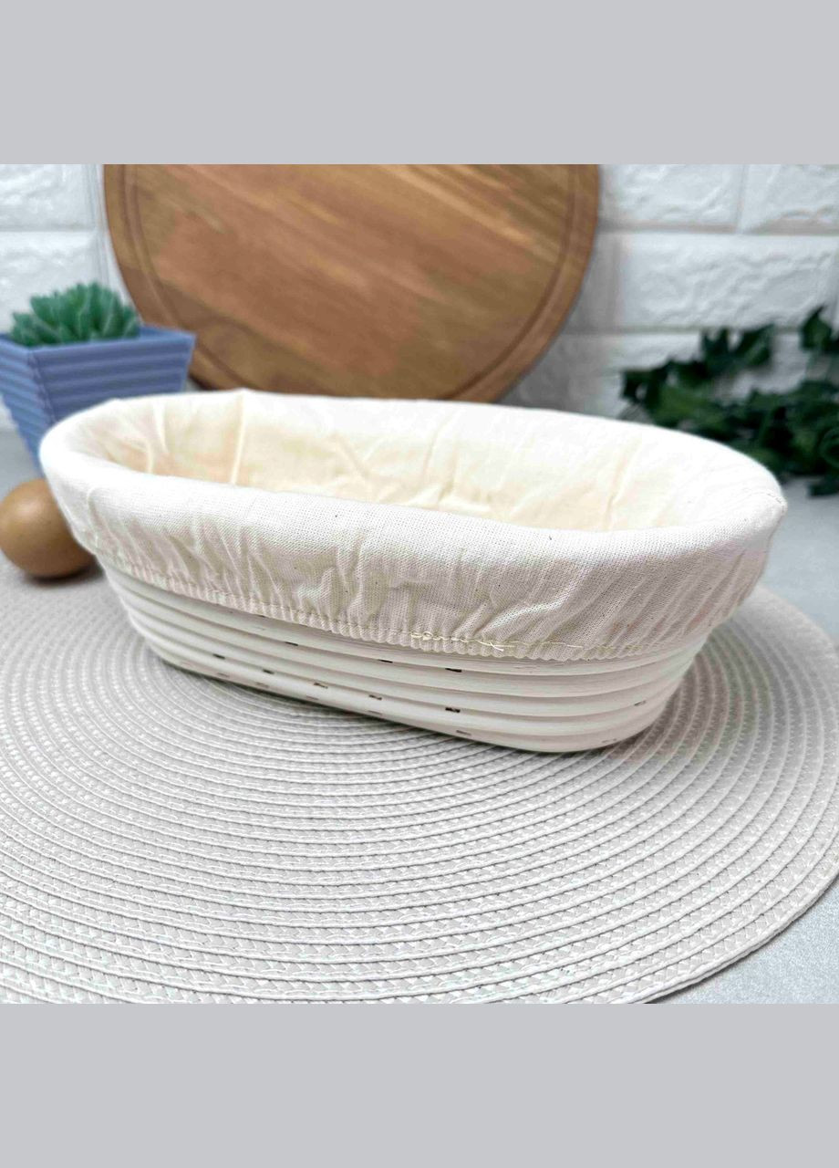 Ротанговий овальний кошик 28 см для расстоювання хліба з чохлом Hell (303138437)