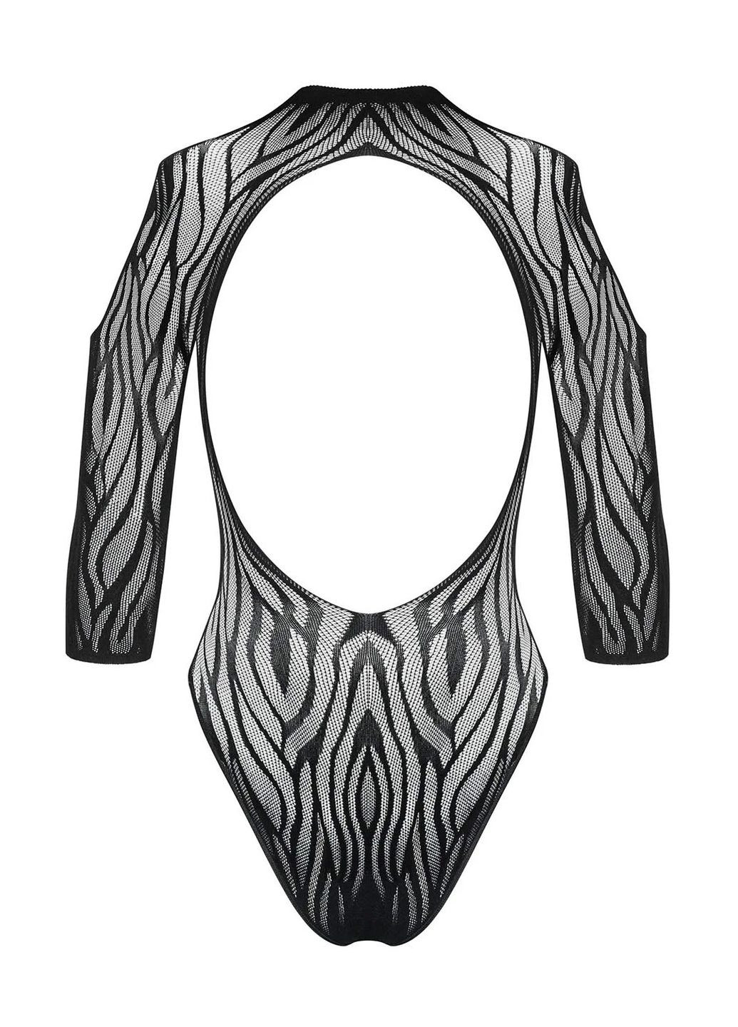 Чорний демісезонний ажурне боді з відкритою спиною b130 Obsessive