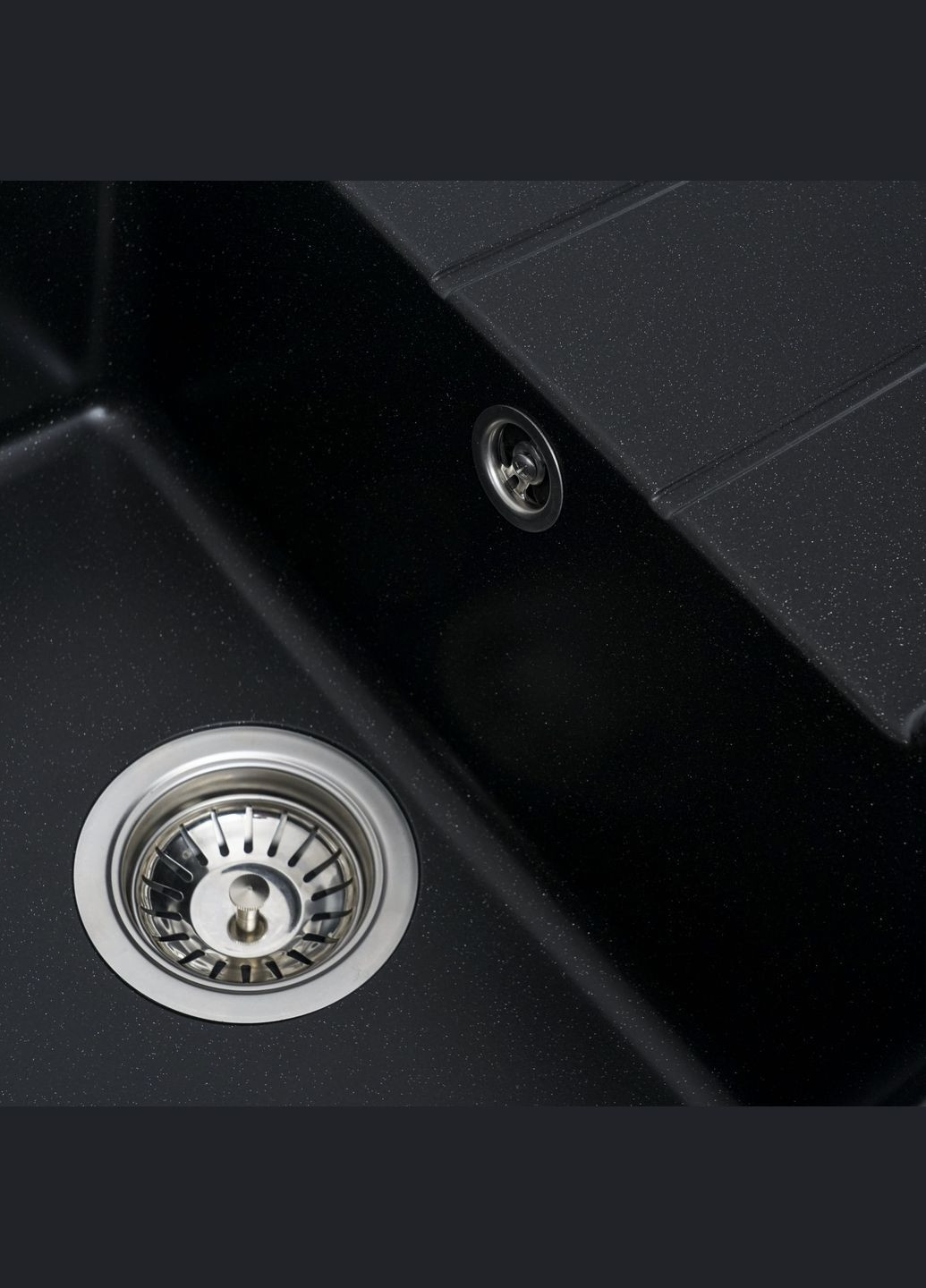 Гранитная мойка для кухни INTENSO 6550 матовая Черный металлик Valeso (357494728)