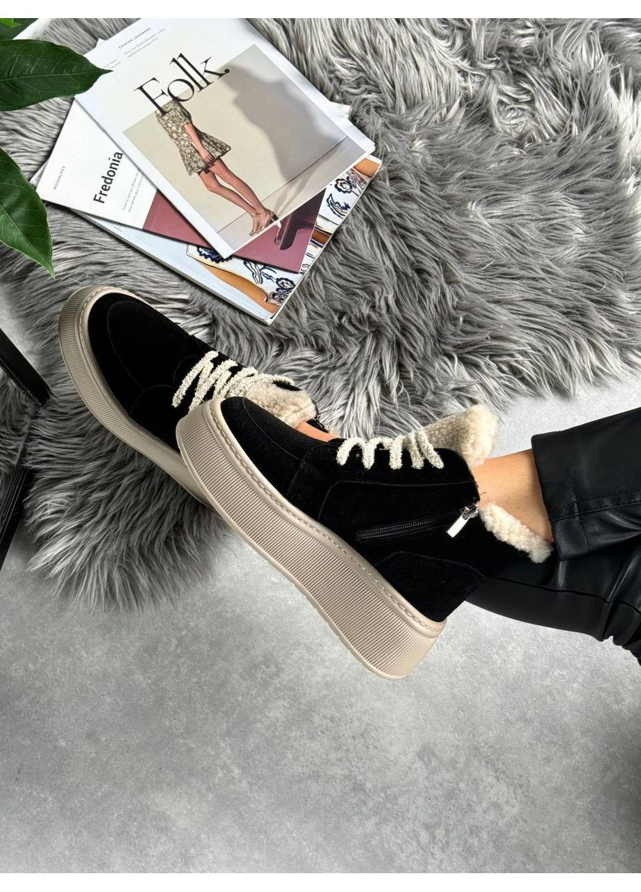 Зимние замшевые зимние ботинки No Brand из натуральной замши