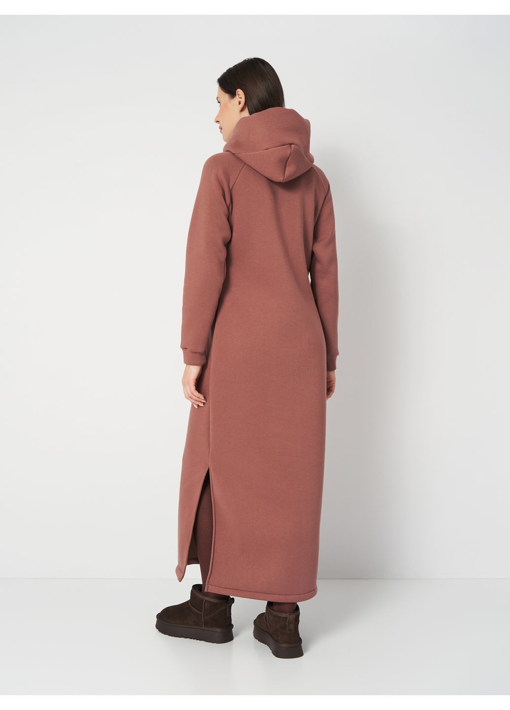 Коричнева повсякденний сукня (зима) сукня-худі Malta однотонна
