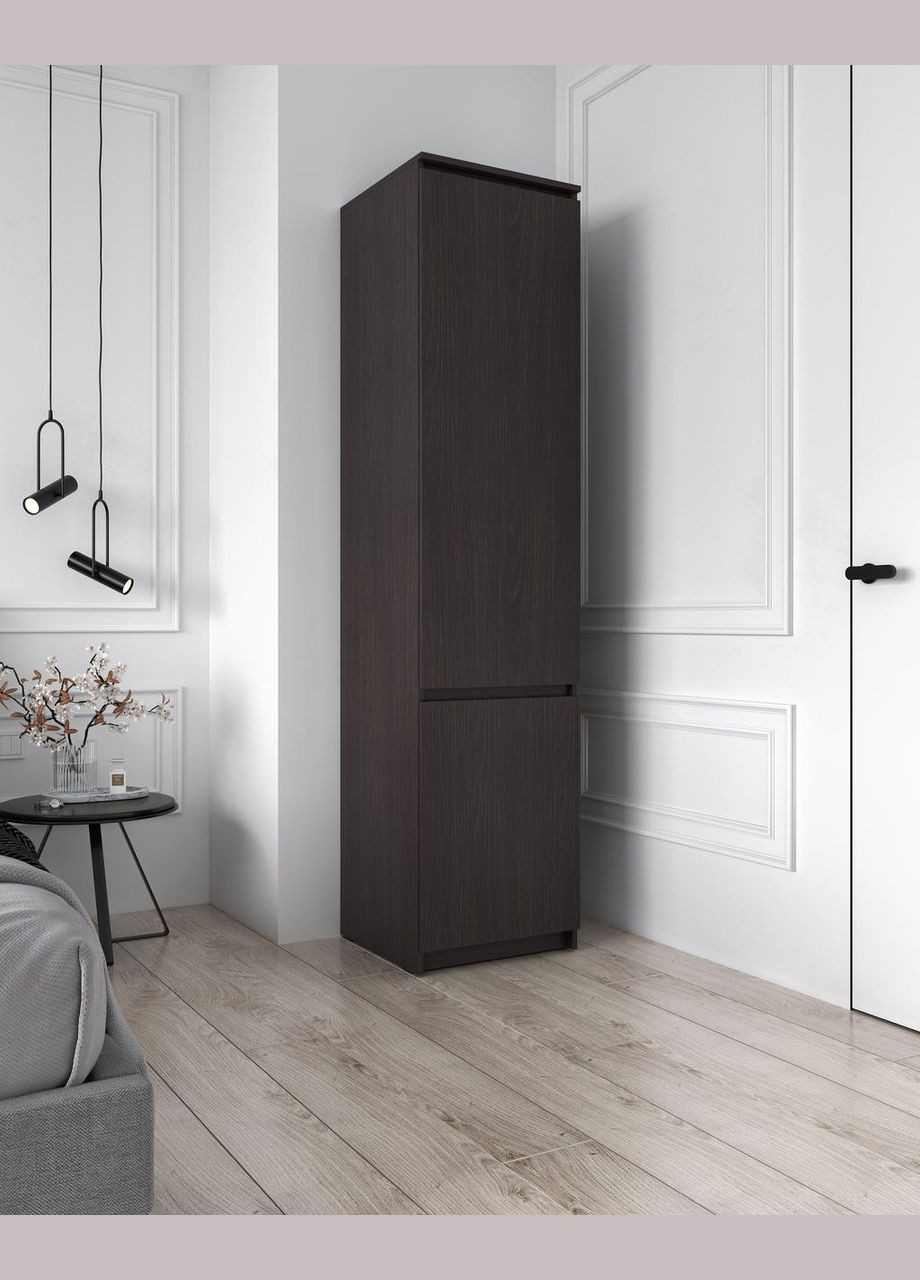 Шафа-пенал зі штангою для одягу Т-218 від Венге темний MORELI (335424079)