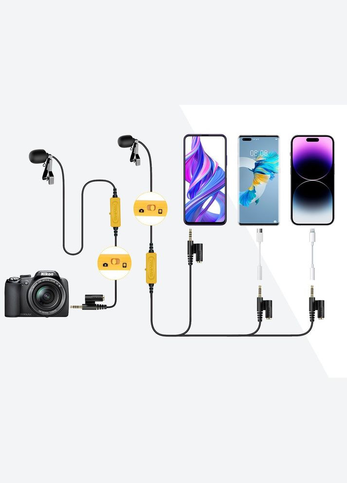 Петличний багатофункціональний мікрофон S.LAV 01 (2.5 м, TRRS/TRS) 7RYMS (303269691)