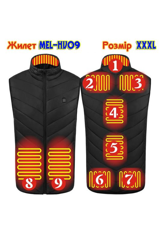 Жилет з підігрівом USBпорт, 9 зон підігріву, від PowerBank розмір 3XL No Brand (306460192)