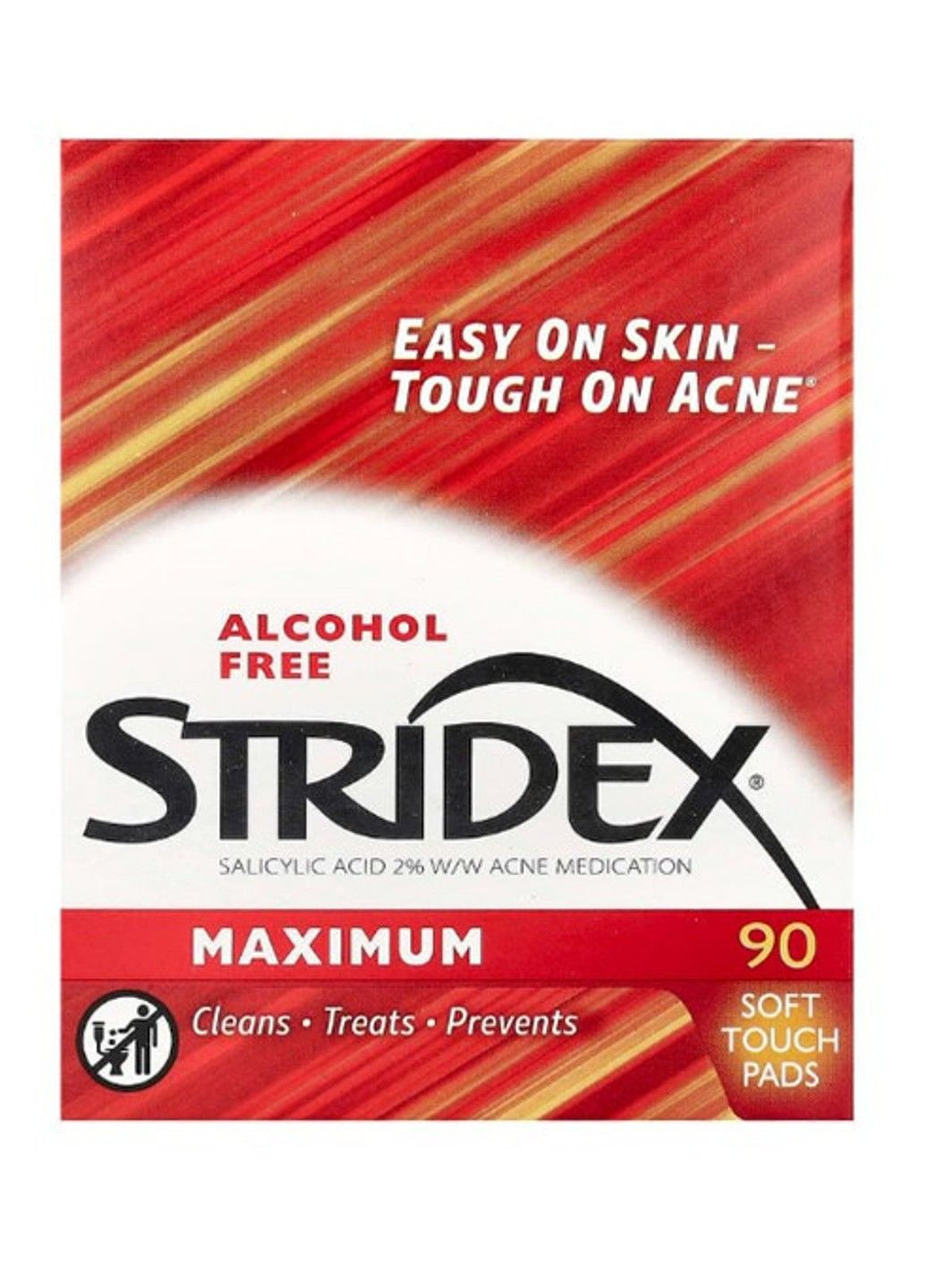Single-Step, контроль акне, максимальна дія, без спирту, 90 м’яких подушечок Stridex (347600374)