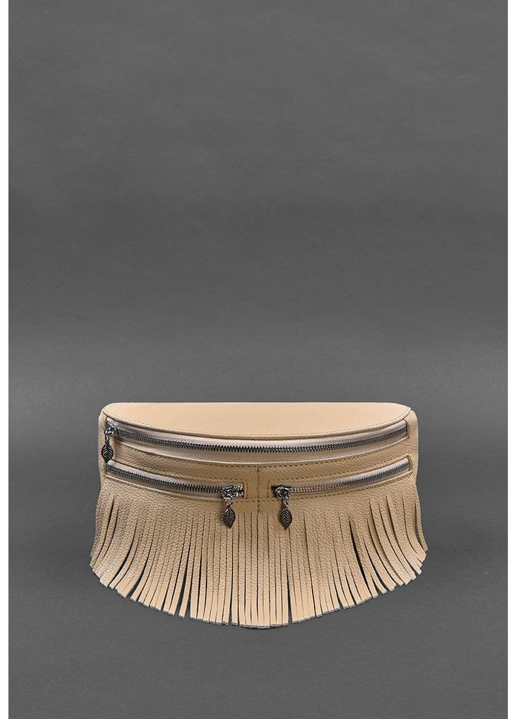 Шкіряна жіноча сумка на пояс Spirit світло-бежева BlankNote поясна сумка (348359392)