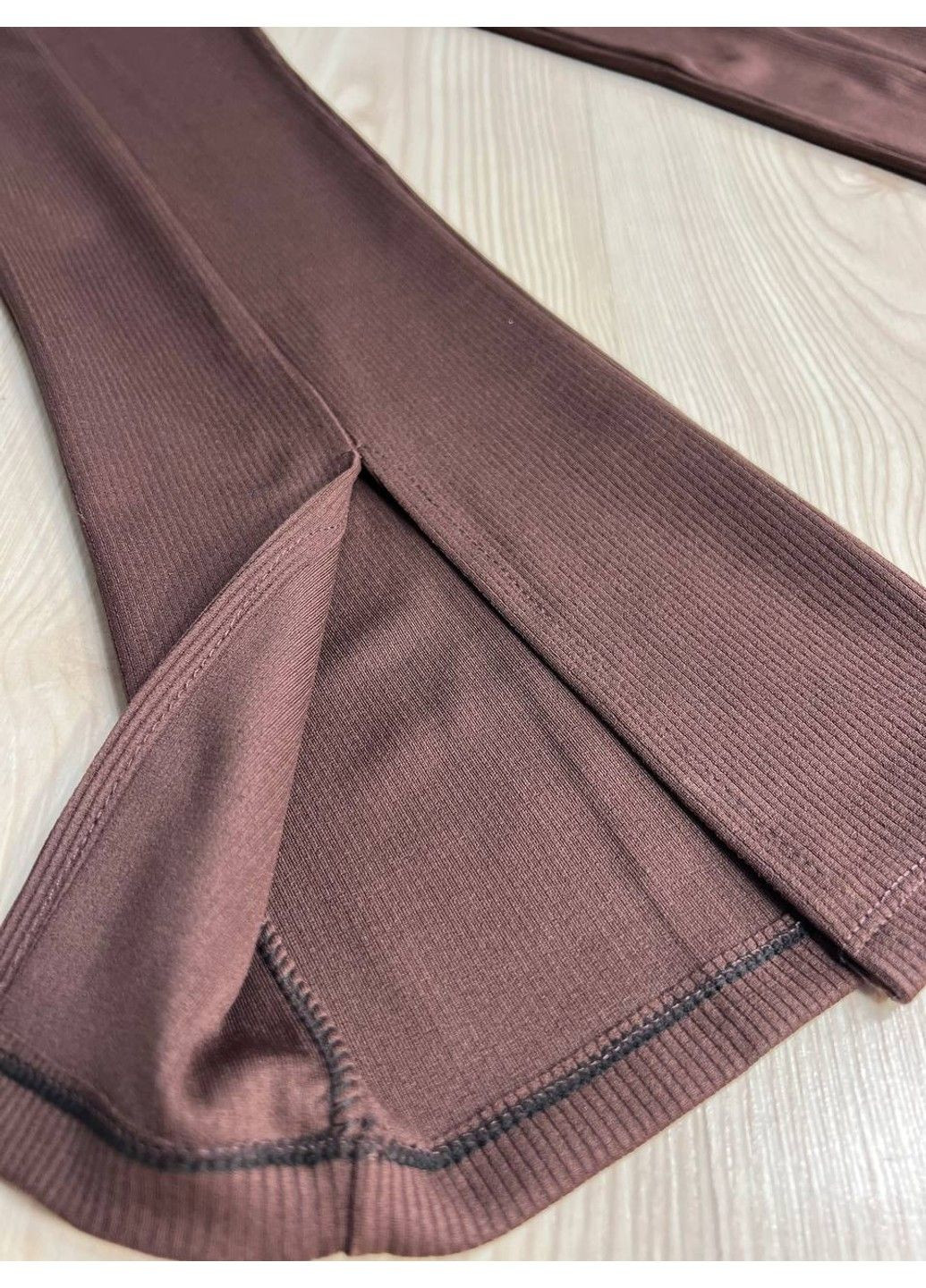 Лосини жіночі 535 з високою посадкою та розрізами кльош коричневі PRENSES (328558803)