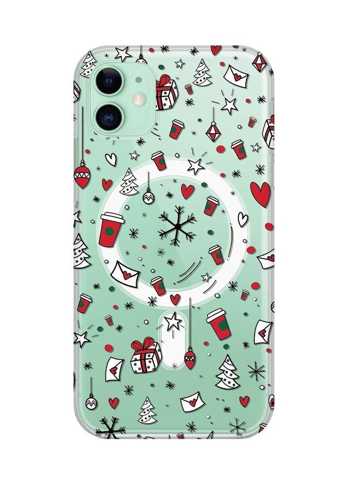 Магнитный чехол на iPhone 11 с поддержкой MagSafe:: Праздничный фон (новогодний принт 182) Creative (362971051)