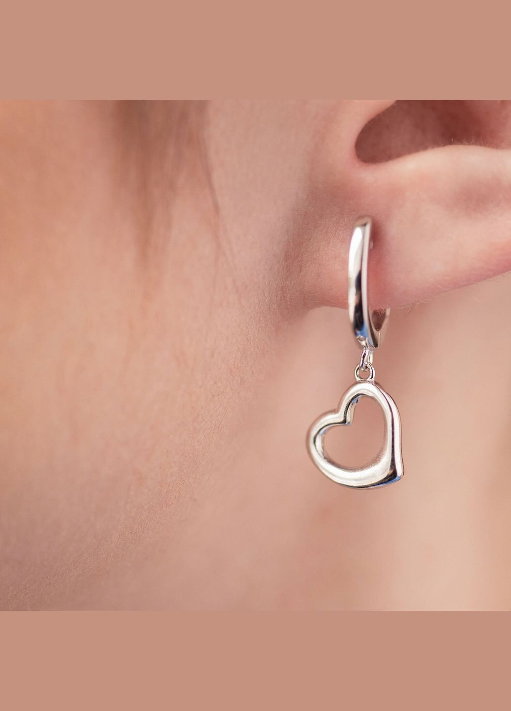 Сережки Сердечки у сріблі 123259 Oniks (264024181)