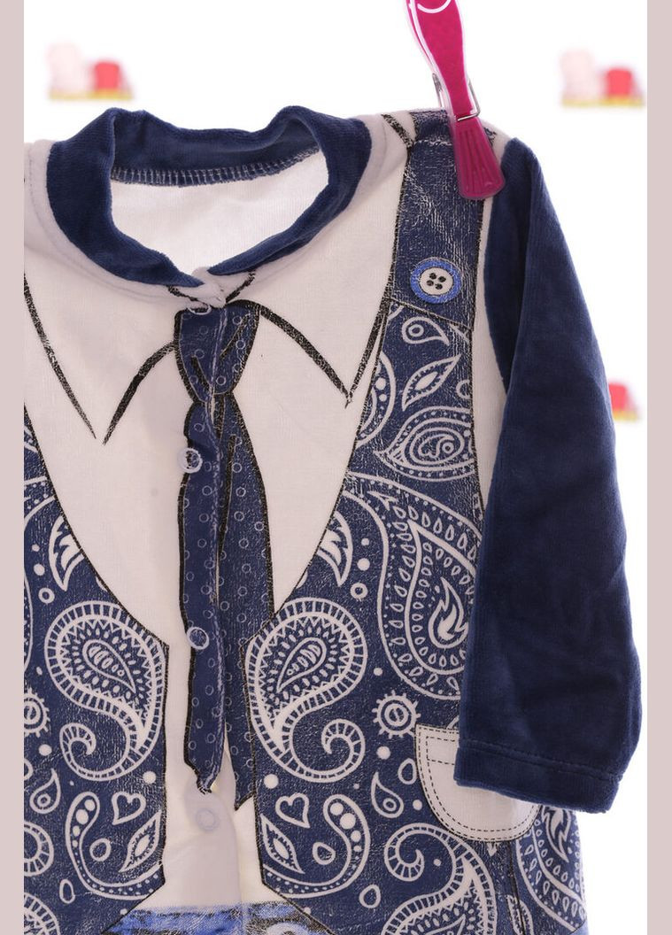 Человечек для мальчика велюровый с жилеткой синий 68 см (26417) BABYKROHA (315423790)