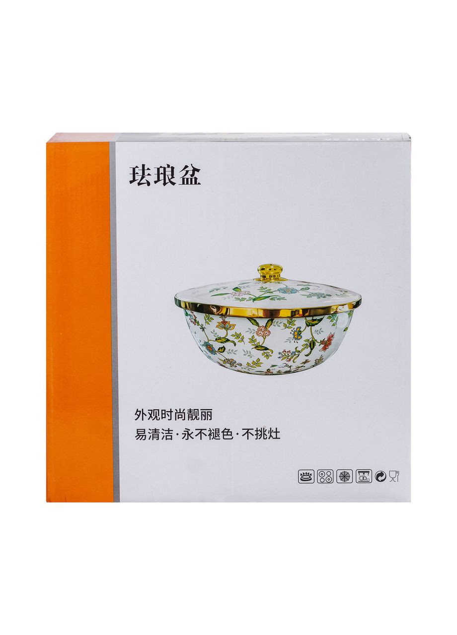 Емальована каструля з кришкою 5,5 л велика для приготування та подачі страв ProDobro (364189357)