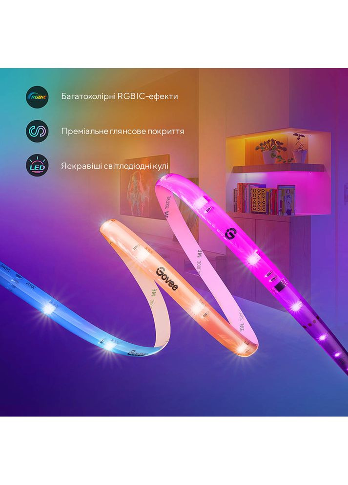 Умная светодиодная лента H619С RGBIC Basic Wi-Fi + Bluetooth LED Strip Light (H619C3D1) Govee (322937918)