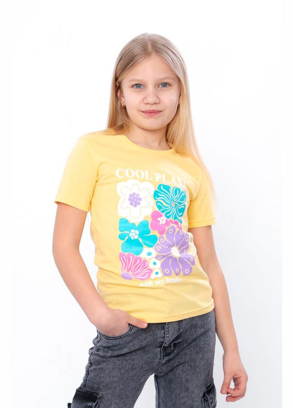 Жовта літня футболка для дівчинки Носи своє