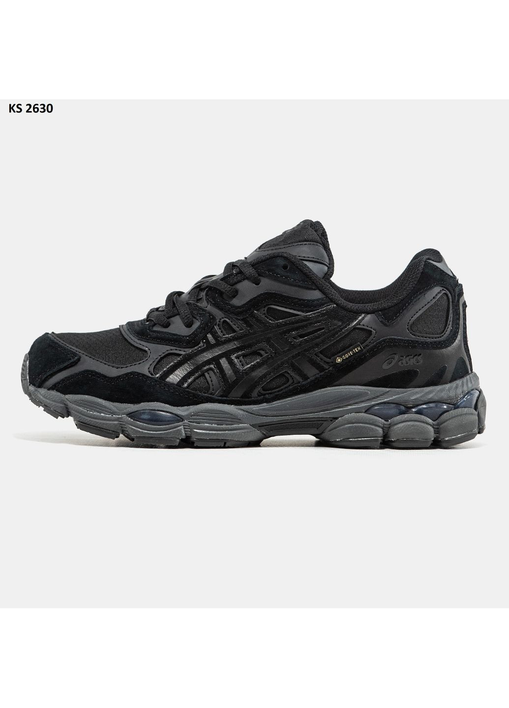 КРОССОВКИ ЖЕНСКИЕ ASICS GEL-NYC GORE-TEX BLACK GRAY АСИКС ГЕЛЬ НЮК No Brand чёрные демисезоны (369389139)