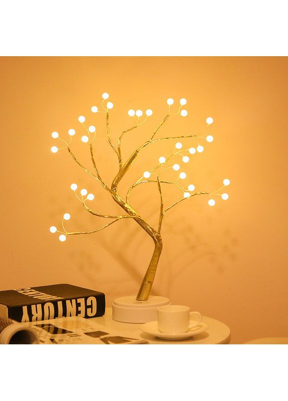 Лампа LED настольная Жемчужное золотое дерево 45 см USB + батарейки AA 3шт SFK-25 Golden No Brand (350349128)