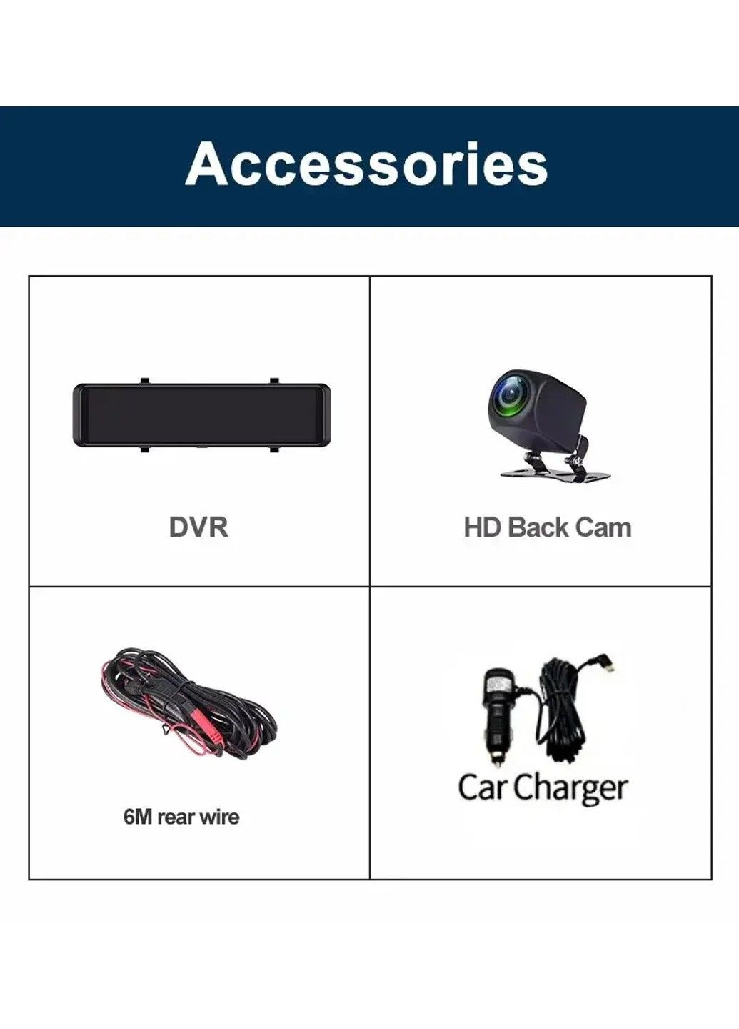 Дзеркало відеореєстратор DVR C109 10.26" 2k (2 камери) Wi-Fi Bluetooth AUX Android Auto CarPlay No Brand (332637283)