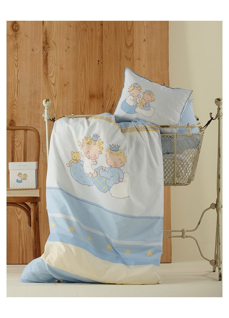Детское постельное белье для младенцев Mini перкаль голубой Karaca Home (275863810)