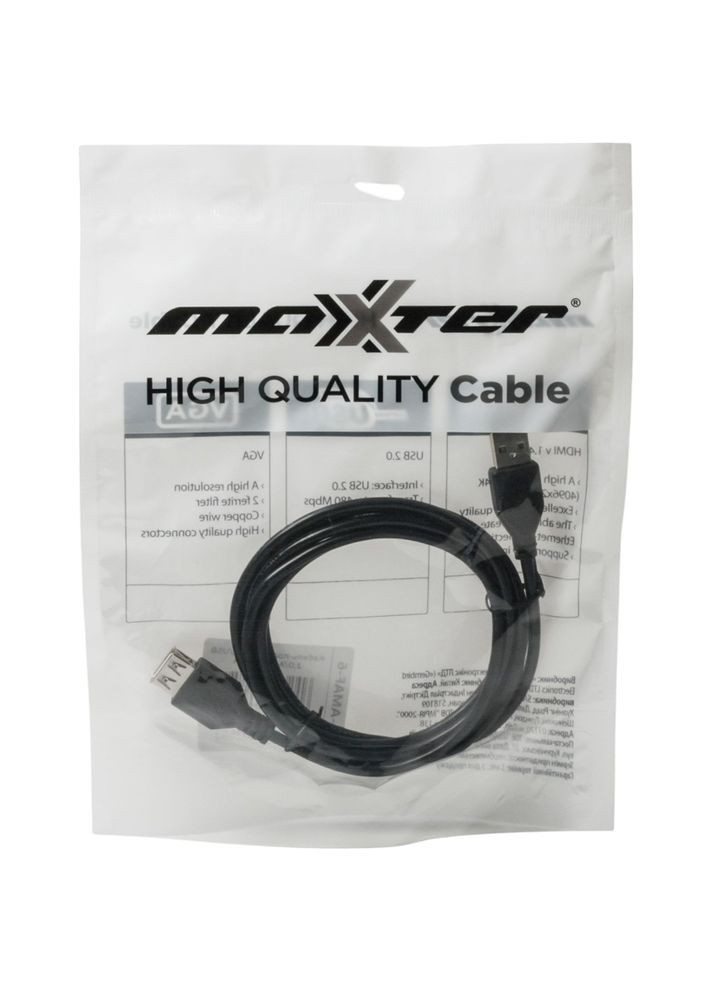 Кабель удлинитель USB 2.0 AM – AF, 1.8 м (U-AMAF-6) Maxxtro (323084548)