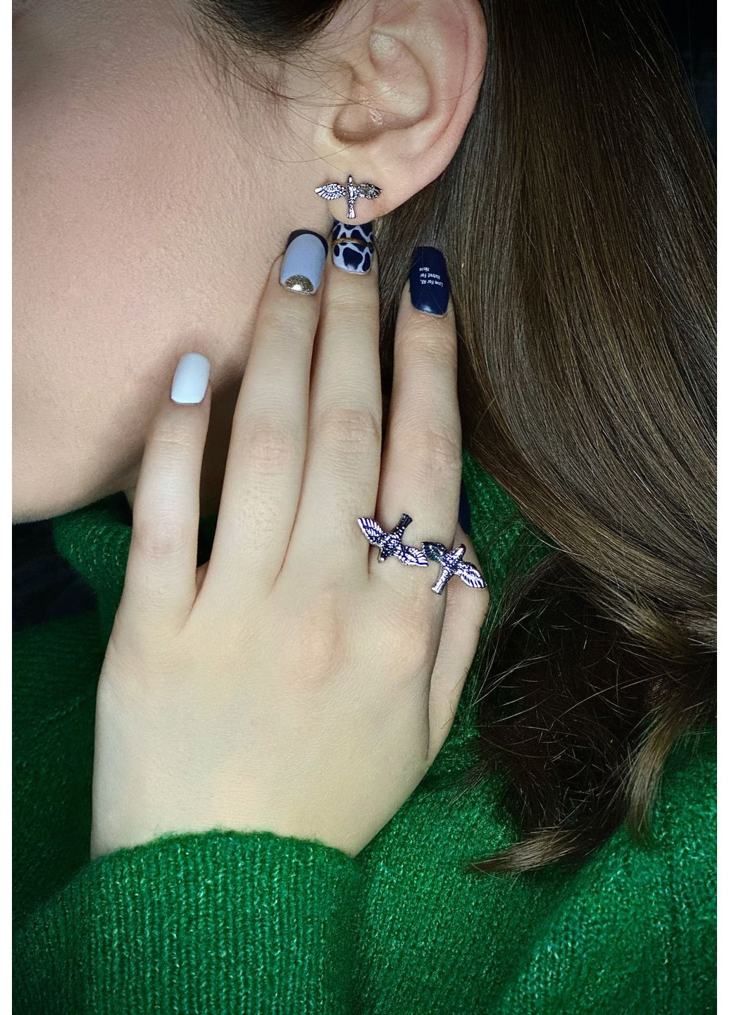 Срібний комплект прикрас «Птаха свободи» — легкість у кожному русі Family Jewelry House (356567833)