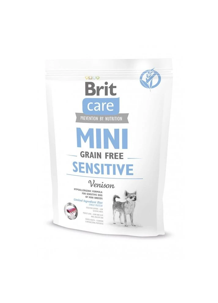 Корм сухий Grain Free Mini Sensitive для собак мініатюрних порід з чутливим травленням з олениною 400 г Brit Care (380392098)